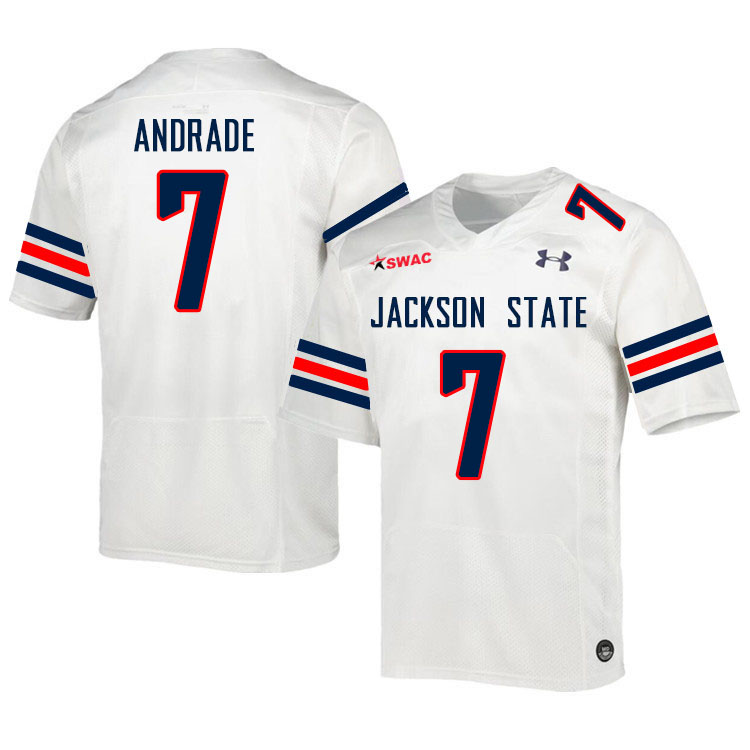 Men-Youth #7 J.P. Andrade Jackson State Tigers 2023 College Football Jerseys Stitched-White